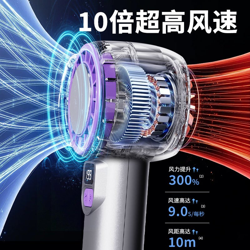 New High-Speed Powerful Refrigeration Handheld Small Fan Digital Display Portable Turbo Ice Desktop Charging Handheld Fan - Image 4